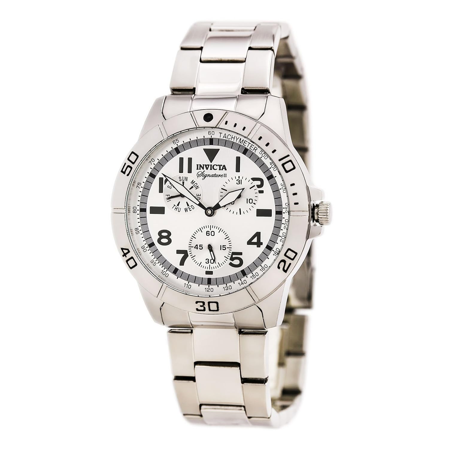 英弗他(invicta)7078男士签名版ii系列银色表盘钢表带腕表